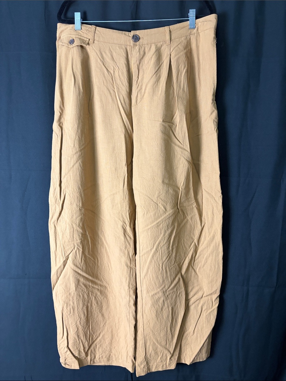 Wide-Leg Khaki Pants